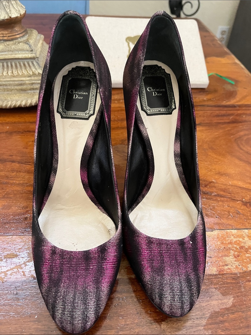 Dior Women's Purple-to-Black Ombre Pointed-Toe Heels